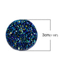 10 Round Resin titanium metallic blue green gold DRUZY Cabochons, 30mm (1-1/4") cab0503