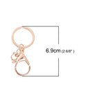 5 Large Rose Gold Keychains with Clasp, lobster clasp, swivel key chain clasp for adding lanyards, purses, add your own charms, fin0642