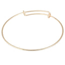 5 ROSE GOLD Plated Bangle Charm Bracelet, adjustable size expandable to fit medium to large wrist, 14 gauge, 8-1/4" long fin0603