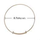 5 ROSE GOLD Plated Bangle Charm Bracelet, adjustable size expandable to fit medium to large wrist, 14 gauge, 8-1/4" long fin0603