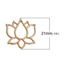 10 Large Gold LOTUS FLOWER Charm Pendants, 21x20mm, chg0491