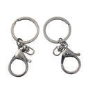 10 Large Gunmetal  Keychains with Clasp, lobster clasp, swivel key chain clasp for lanyards, purses, add your own charms, fin0647