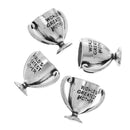 5 Silver WORLD'S Greatest Mother Trophy Award Charm Pendants, Mother's Day Gift, 23x19mm, chs2766