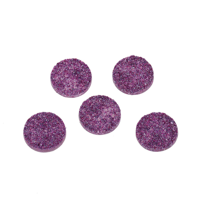 10 Round Resin Metallic HOT PINK Purple Magenta Druzy Cabochons, faux glitter druzy, 18mm, cab0526