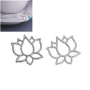 10 Large Silver LOTUS FLOWER Charm Pendants, 21x20mm, chs2668