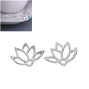 10 Small Silver LOTUS FLOWER Charm Pendants, 15x11mm, chs2669