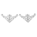 50 SILVER PLATED Filigree Flat Metal Triangle Findings, box frame corner embellishment, gemstone wrapping, 35mmx35mm, 1-3/8" fil0071