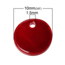 100 Small Colored Rainbow Shell Charms, mixed colors, round dot charms, 10mm, cho0186