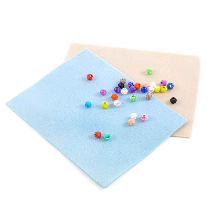 2 Foam BEAD NEEDLEWORK MATS, cream and light blue, soft mats to keep beads from moving, 30x23cm, 11x9" tol0691