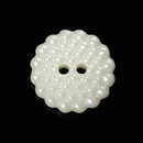 50 ROUND SCALLOPED CREAM Pearly Off-White Textured Buttons for Jewelry Making, Scrapbooking, Sewing, 2-hole 12mm (1/2") but0262