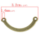 10 Bronze Curved Crescent Moon Shape Connector Link Charms, 32x14mm, chb0487