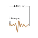 5 Gold HEARTBEAT Charms, Gold Science Charm Pendants, EKG Charms, Electrocardiogram Charms, Connector Links, 48x29mm, chg0503