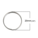 20mm Stainless Steel Split Rings, Key Chain Blanks, Keychain Rings, Double Loop Jump Rings, 30 pcs, jum0188
