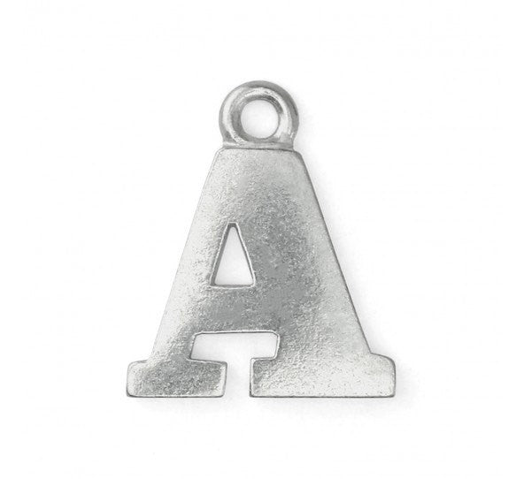 2 Letter A Pewter Stamping Blank Charms, Uppercase Alphabet Letter Charm, 3/4" tall msb0371