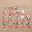 20 count Mixed Set STEAMPUNK GEAR Cog Silver Pewter Charm Pendants, faux watch parts, mixed styles and sizes, 12mm to 26mm, chs2790
