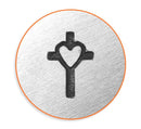 CROSS with HEART Metal Stamp, ImpressArt Metal Design Stamp,  6mm religion stamps, tol0651