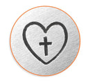 CROSS in HEART Metal Stamp, ImpressArt Metal Design Stamp,  6mm religion stamps, tol0650