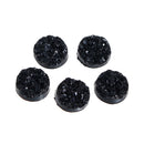 10 Round Resin JET BLACK DRUZY Cabochons, faux druzy, 12mm, cab0510