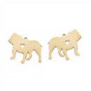 2 Stainless Steel GOLD BULLDOG Charm Pendants, Dog Shape Charms, Design Metal Stamping Blanks 28x27mm, 15 gauge, chg0553