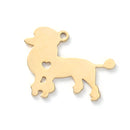 2 Stainless Steel GOLD POODLE Charm Pendants, Dog Shape Charms, Design Metal Stamping Blanks 30x24mm, 15 gauge, chg0554