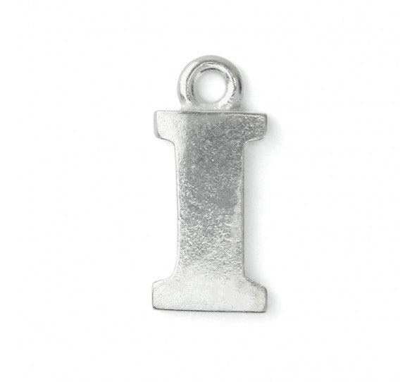 2 Letter I Pewter Stamping Blank Charms, Uppercase Alphabet Letter Charm, 3/4" tall msb0380
