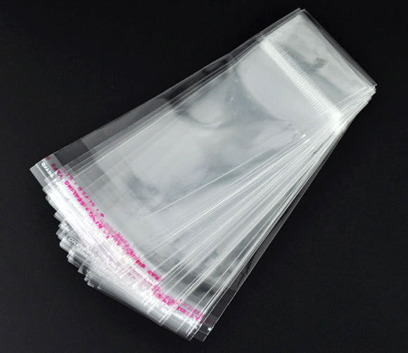 200 Resealable Self-Sealing Bags, usable space 9x5cm, (5-1/2" x 2") bulk package cello bags, cellophane jewelry bags, bag0023