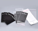 100 Resealable Self-Sealing Bags and Earring Cards, usable space 10x6cm, (4" x 2-3/8") bulk package cellophane jewelry bags - bag0026