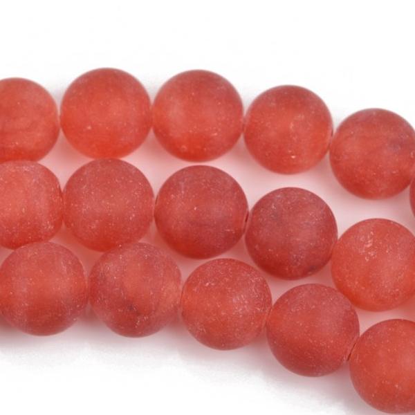 8mm RED Frosted JADE Round Beads, Matte Gemstone Beads, full strand, about 47 beads, gag0290