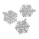 3 Rhinestone Silver SNOWFLAKE Charms, clear crystals, 29mm, chs2673