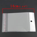 100 Resealable Self-Sealing Bags with Hang Tags, usable space 9x7cm, (3-1/2 x 2-3/4") bulk cello bags, cellophane jewelry bags, bag0032