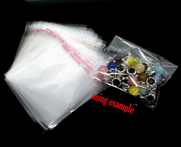 200 Resealable Self-Sealing Bags, usable space 6x5cm, (2-1/3" x 2") bulk package cello bags - bag0035