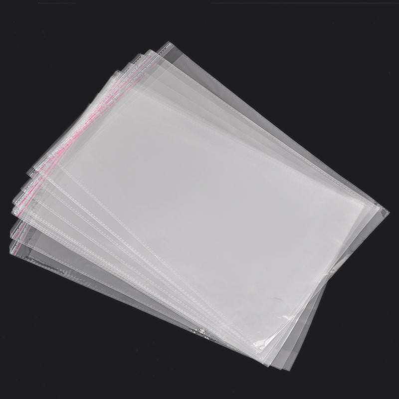 50 Large Resealable Self-Sealing Bags, usable space 22x33cm, (8-3/8" x 13") bulk package cello bags, cellophane jewelry bags - bag0043