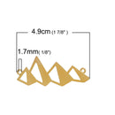5 Gold Plated Hollow MOUNTAIN PEAKS Range geometric charms, two-hole connector charm pendants, camping, landscape, skiing, chg0573