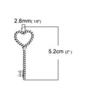 5 Silver Tone TWISTED HEART Key Charm Pendant, 5.2x2cm, key to my heart, love charm, chs2800