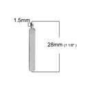 20 Silver Tone BAR Charm Pendant, simple accent, minimalist long charm, column charm, stamping blank, 28x4mm, chs2809