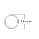 5 ROUND Bright Silver Tone Jewelry Connector Links, Metal Soldered Close Jump Rings, 38mm (1 1/2") chs2807