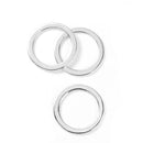 5 ROUND Bright Silver Tone Jewelry Connector Links, Metal Soldered Close Jump Rings, 38mm (1 1/2") chs2807