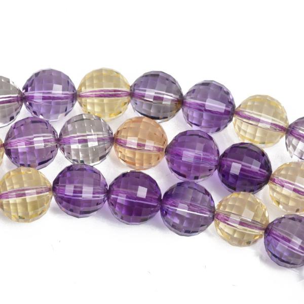 8mm AMETRINE Round Faceted Beads, Amethyst and Citrine Natural Gemstone Beads, full strand, about 50 beads, gam0028