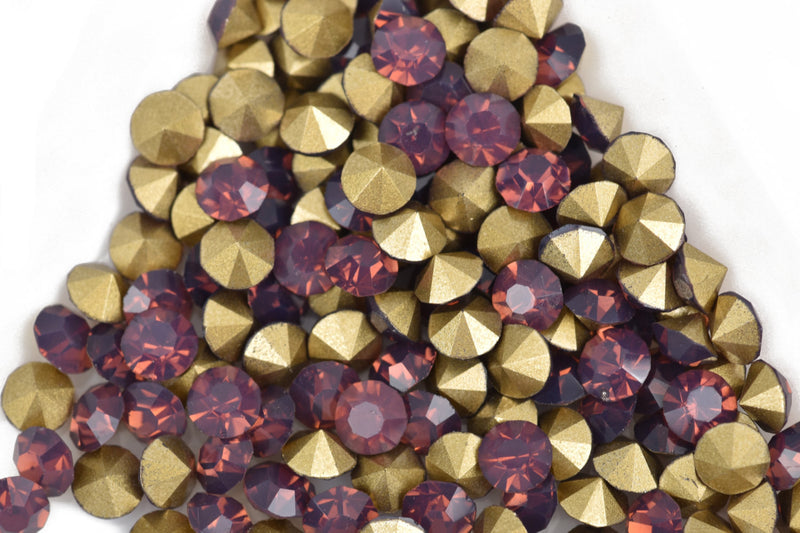 50 ss17 pp32 Chaton Crystals, Purple CYCLAMEN OPAL, Point Back Rhinestones, 4mm-4.1mm,  Grade A quality, cry0157