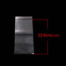 100 Resealable Self-Sealing Bags, usable space 23.6x12cm, (9-1/4" x 4-3/4") bulk package cello bags, cellophane jewelry bags, bag0038