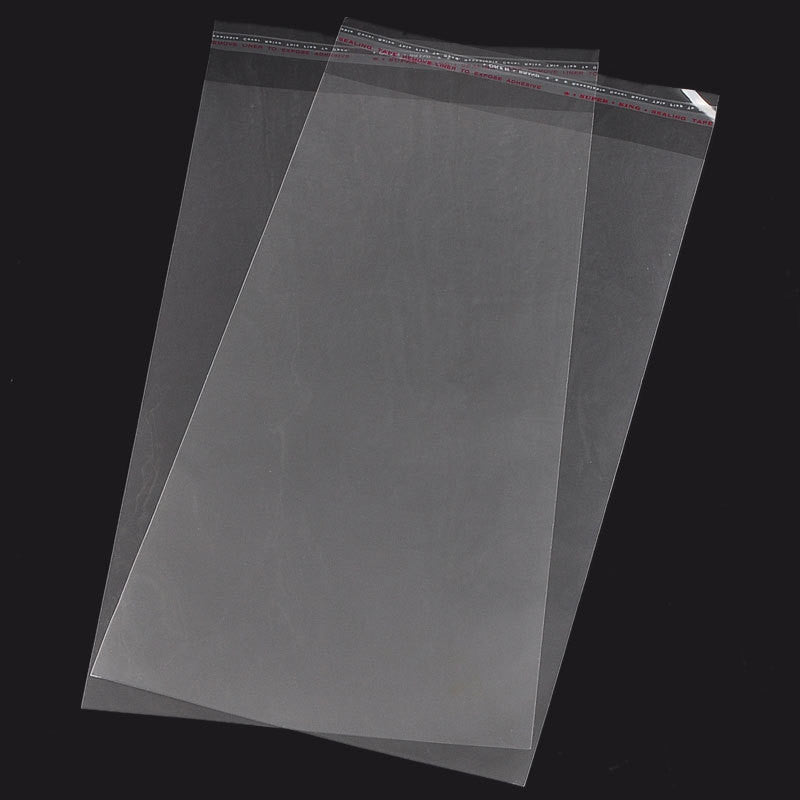 50 Large Resealable Self-Sealing Bags, usable space 28x16cm, (11" x 6-1/4") bulk package cello bags - bag0037