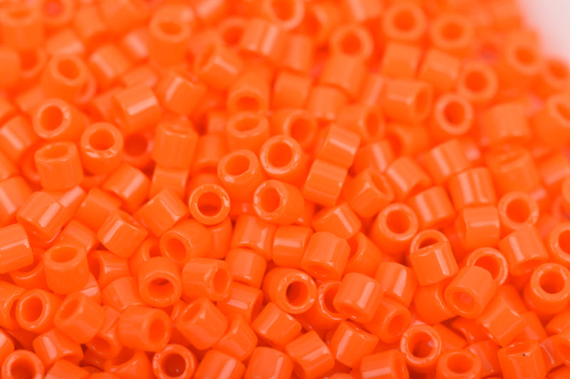 Size 10/0 Miyuki Delica Seed Beads, OPAQUE ORANGE, 6.8 Grams, Color DBM0722, bsd0025