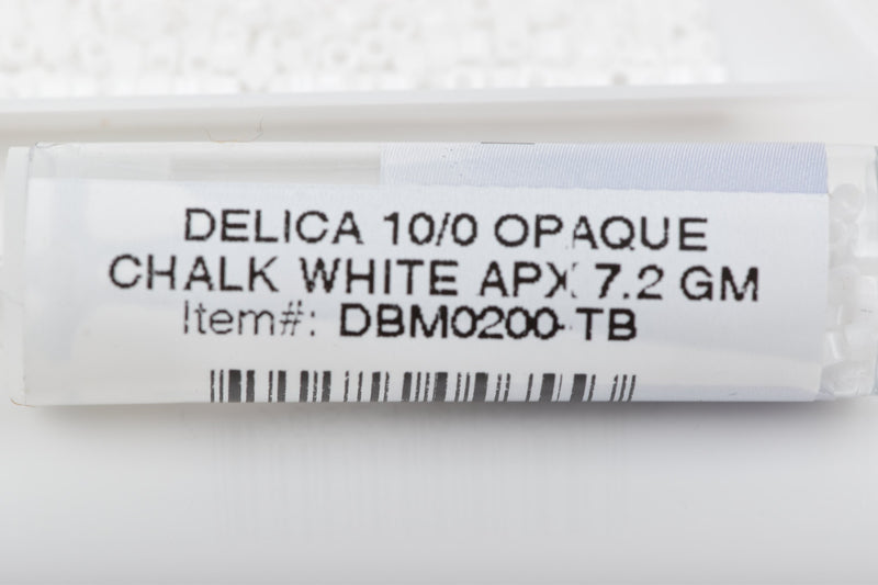 Size 10/0 Miyuki Delica Seed Beads, Opaque Chalk White, 7.2 Grams, Color DBM0200, bsd0023