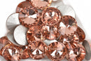 6 ss50 Chaton Rivoli Crystals, ROSE PEACH, Point Back Rhinestones, 12mm, Grade A quality, cry0183