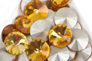 6 ss50 Chaton Rivoli Crystals, SUNFLOWER, Point Back Rhinestones, 12mm, Grade A quality, cry0188