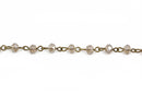 13 feet (4.33 yards) GOLDEN SHADOW Crystal Rondelle Rosary Chain, bronze, 6mm faceted rondelle glass beads, fch0570b