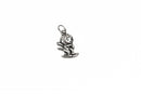 2 Stainless Steel SNOW SKIING, Skier Charm Pendant, girls sports winter sports athlete, ski jumping, 20.5x15mm, chs2819