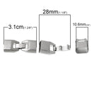 2 Sets Silver End Cap Hook Clasps for Kumihimo Jewelry, Leather Bracelet Cord End Connectors, Bails, Bead Caps, fcl0226