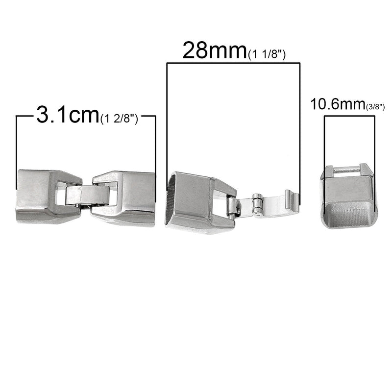 2 Sets Silver End Cap Hook Clasps for Kumihimo Jewelry, Leather Bracelet Cord End Connectors, Bails, Bead Caps, fcl0226