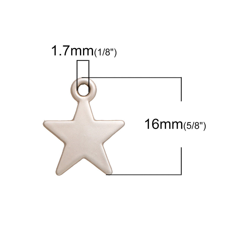 10 Silver Star Charms, Star Shape Stamping Blanks, 16x13mm, chs2681